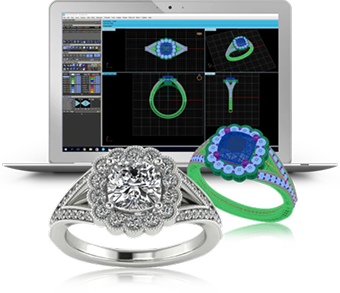 CAD jewelry design software and finished rings